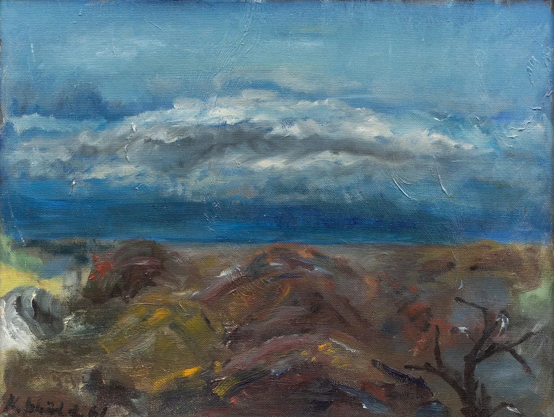 OIDENTIFIERAD KONSTNÄR. Kustmotiv, olja på duk, otydligt signerad. — Paintings — Garpenhus Auktioner