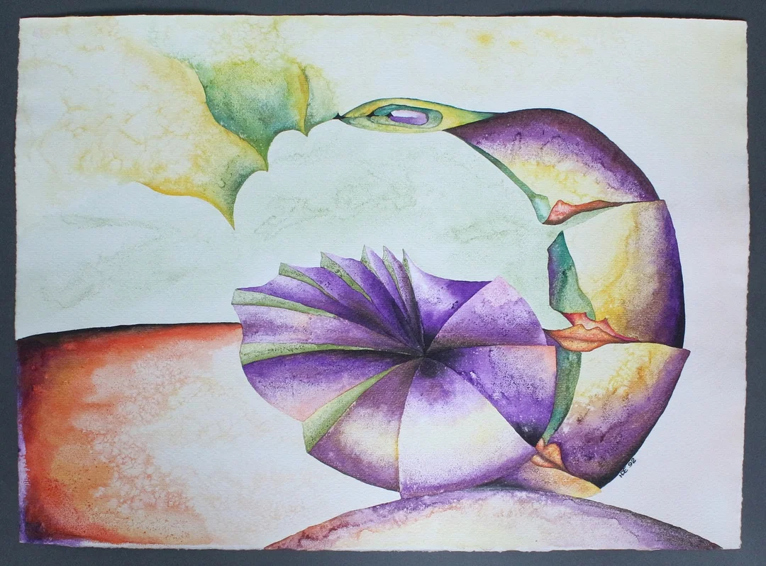 HEINZ DIETER EBERT. "Lebensuhr", Mischtechnik, signiert, 1992, ca. 50 x 65 cm. — Drawings — Stockholms Auktionsverk Düsseldorf/Neuss