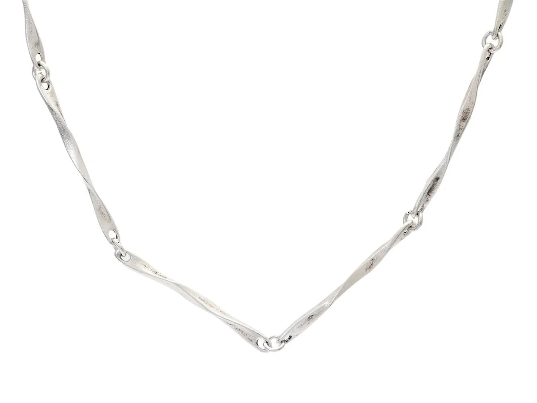 LAPPONIA, collier, Boogie, sterlingsilver, design Björn Weckström, Finland, längd ca 90 cm, vikt 41,9 g, påse — Smycken/Collier — Kaplans