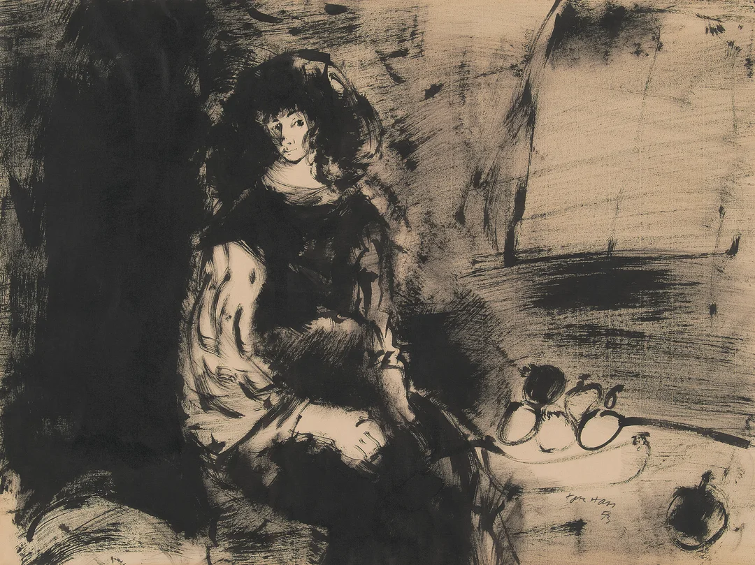 Hoff, Tor — Kvinneportrett, 1953 — Kunst/Øvrig billedkunst — Blomqvist