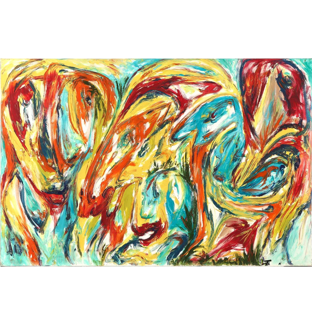 Per Eli Abstract Composition. Acrylic on canvas. 80x120 cm. — Paintings and sculptures/Modern pictorial arts — Lauritz
