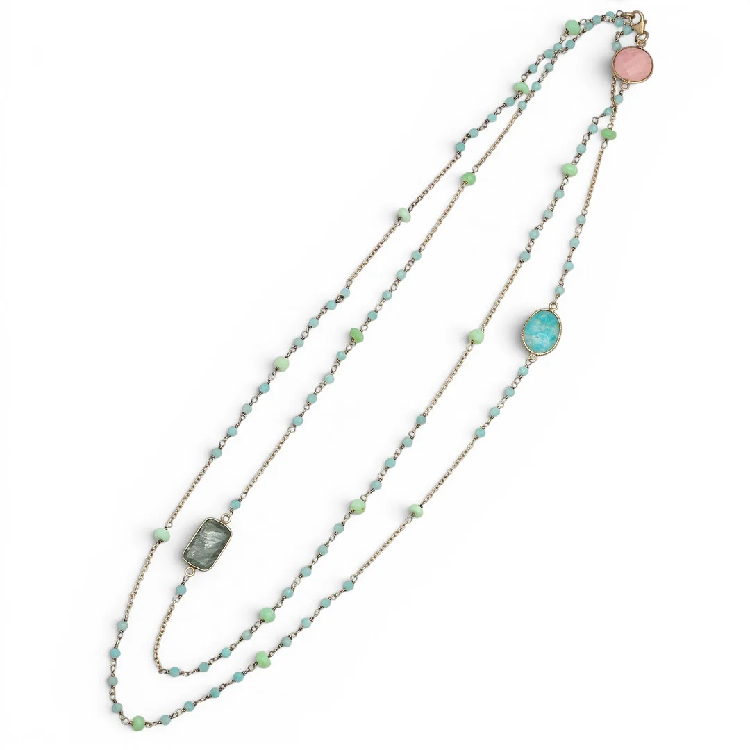 Gemstones long necklace. — Necklace — Balclis