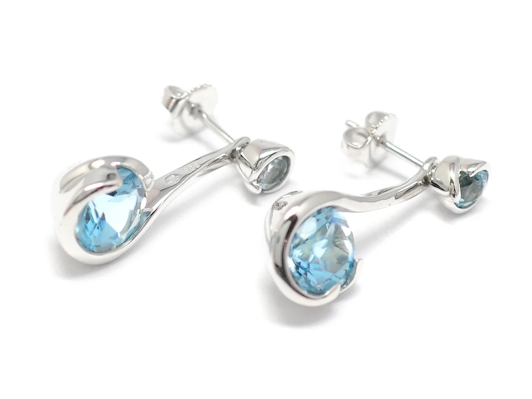 ÖRHÄNGEN, Sterlingsilver med blå topaser, stift, Pierre d´ Argent — Smycken/Örhängen — Kaplans