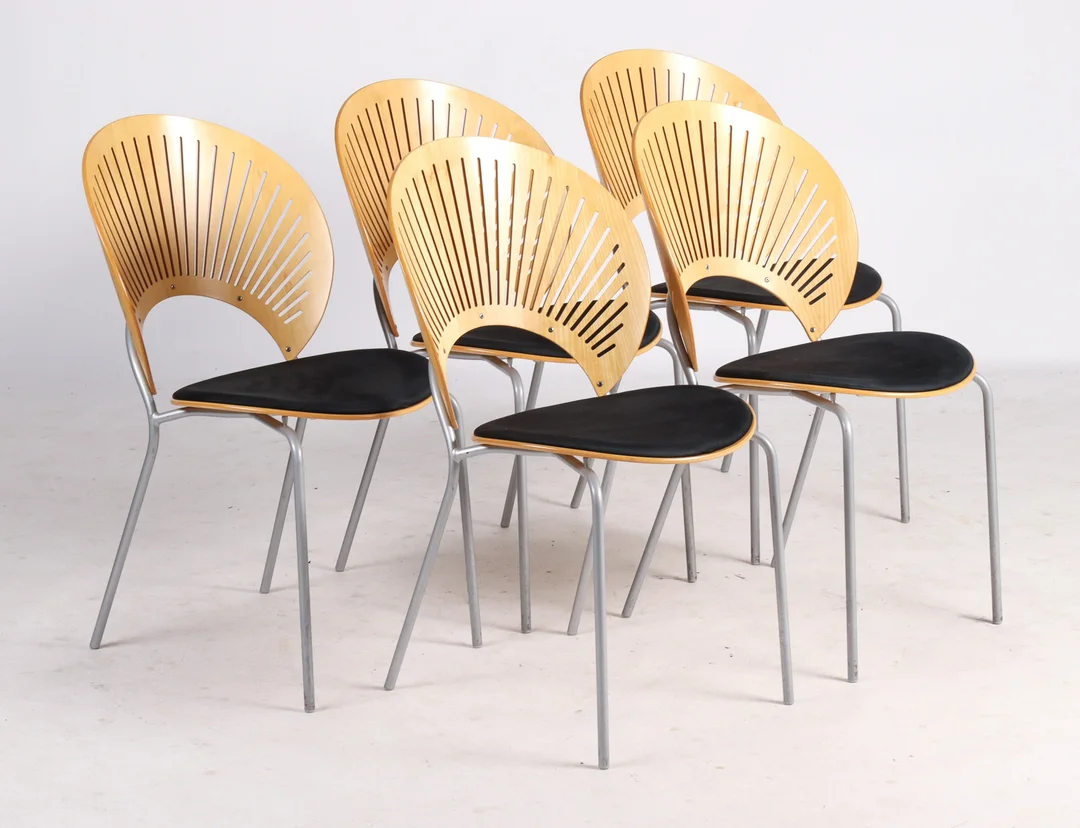 Nanna Ditzel for Fredericia Furniture. 'Trinidad', set of five chairs. (5) — Furniture/Chairs — Lauritz