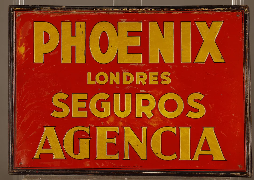 Phoenix, placa publicitaria en hojalata estampada y pintada. — Other collectables — Barcelona Auctions