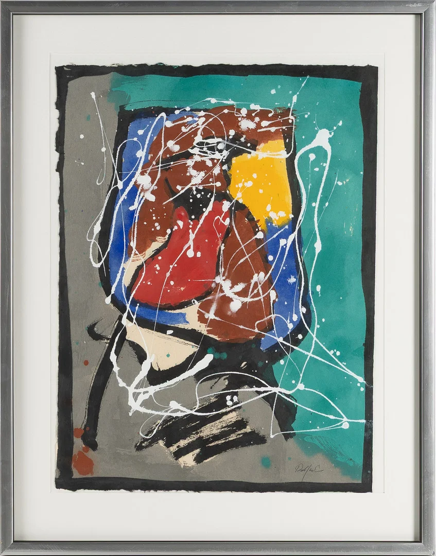 ROBERT JACOBSEN (1912-1993). Komposition, blandteknik på papper. — Paintings — Stockholms Auktionsverk Helsingborg