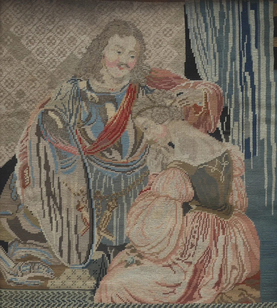 BRODYR, korsstygn och pärlor, munblåst glas, 1800-tal. — Other — Auktionsmagasinet Vänersborg