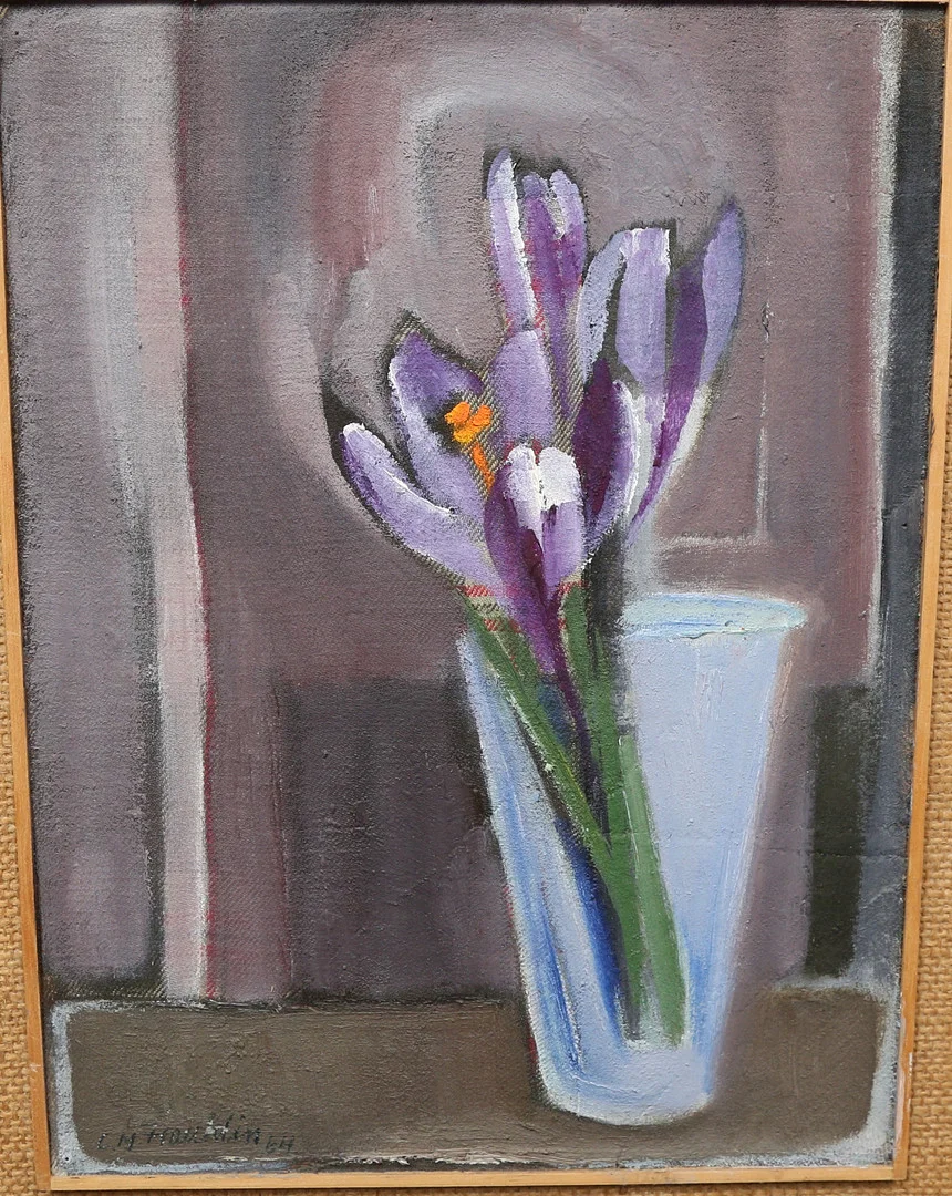 OIDENTIFIERAD KONSTNÄR. olja på pannå, stilleben, otydligt signerad. — Paintings — Gomér & Andersson Linköping