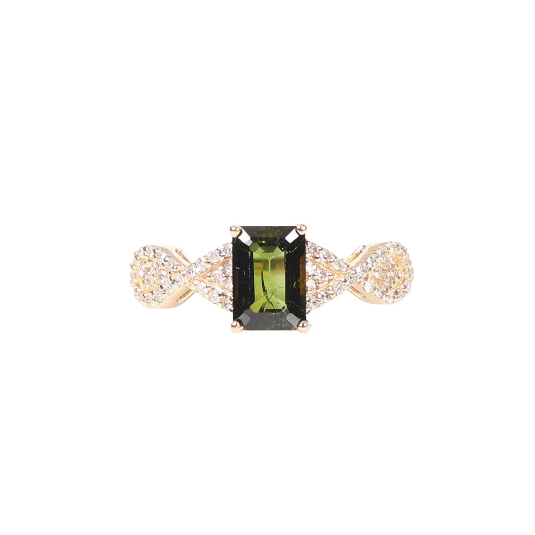 CERTIFICATED TOURMALINE AND DIAMOND DRESS RING. — Rings — Bishop & Miller