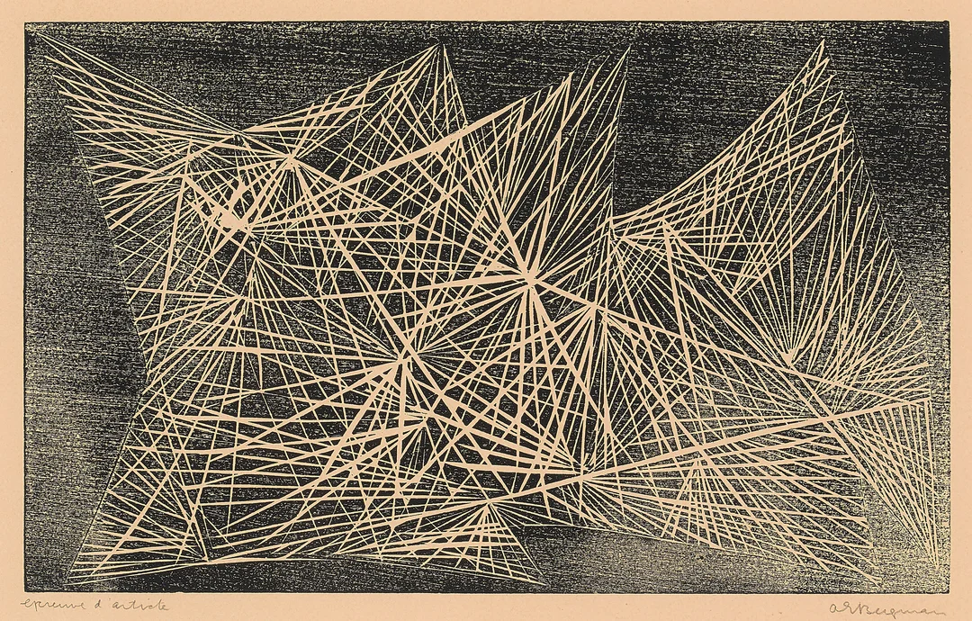 Bergman, Anna-Eva — "GB7-1957 Spøkelsesskip" 1957 — Kunst/Grafikk — Blomqvist