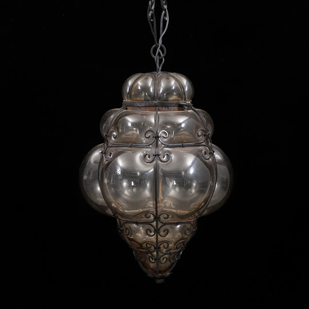 TAKLAMPA, glas/metall, 1900-talets mitt. — Ceiling lights — Växjö Auktionskammare