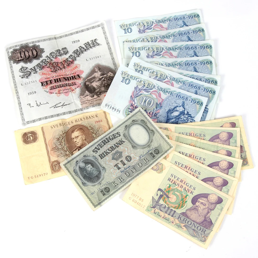 SEDLAR, sedal, Sverige. 1900-tal. — Coins & Banknotes — Stadsauktion Sundsvall