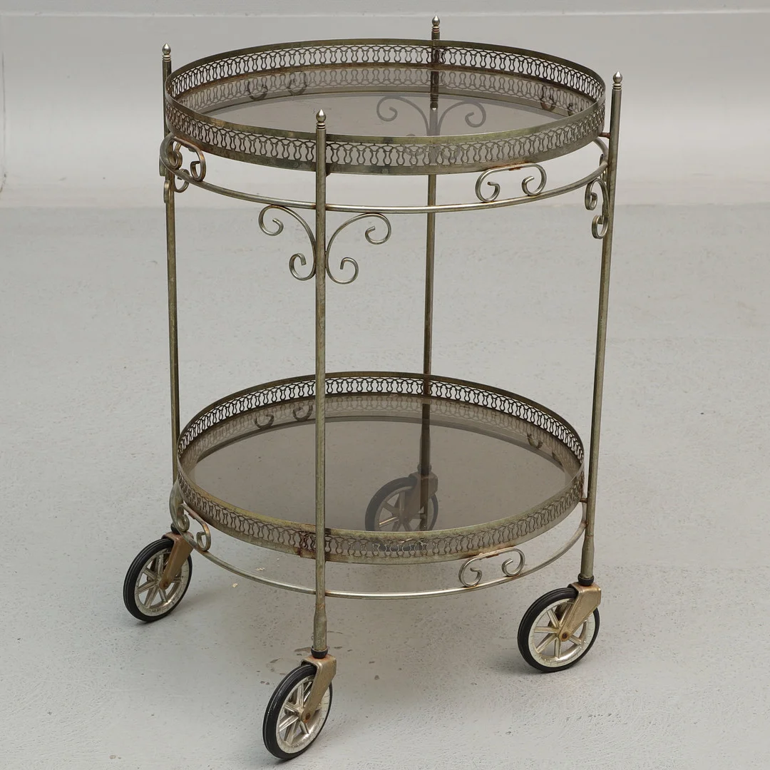 SERVERINGSVAGN, metall & glas, 1900-talets senare hälft. — Other — Ekenbergs Auktioner