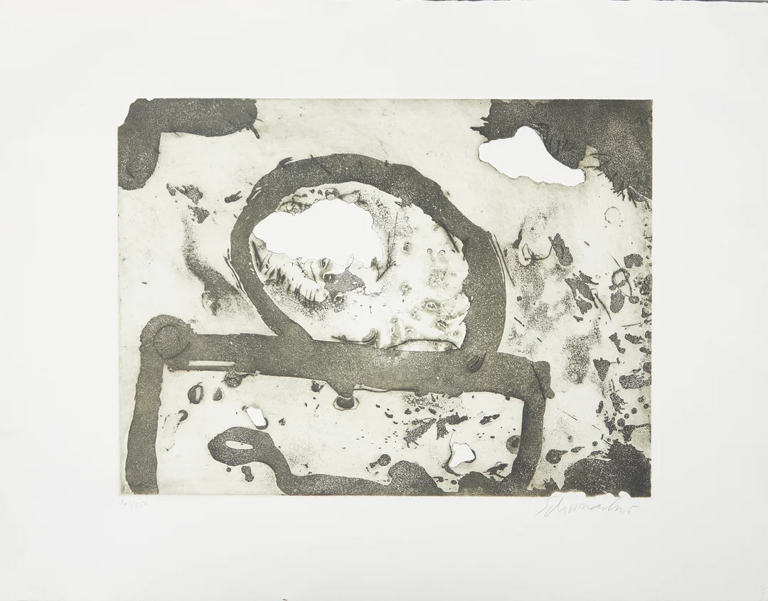 EMIL SCHUMACHER (1912-1999). Informelle Komposition, Radierung / Aquatinta, um 1970. — Engravings & Prints — Stockholms Auktionsverk Köln