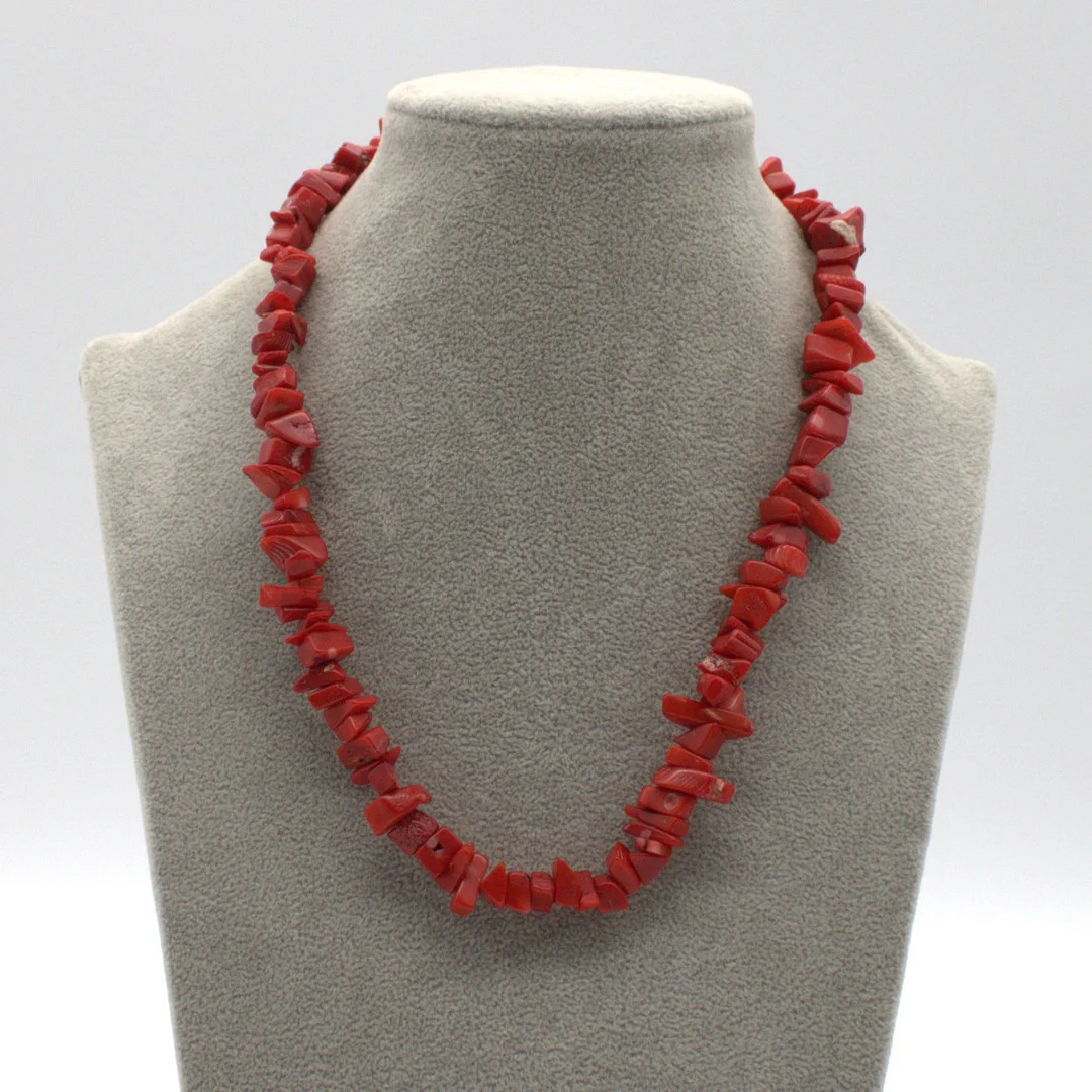 VINTAGE NATURKORALLEN-SPLITTERKETTE. — Necklace — Kunst- und Auktionshaus Kleinhenz