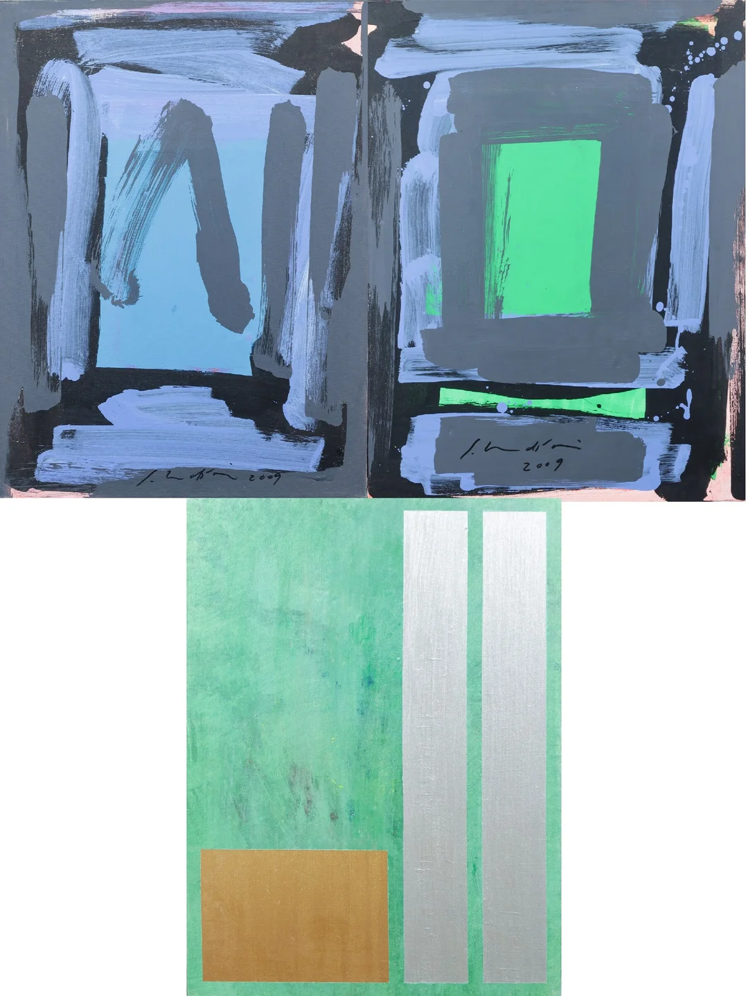 Steen Lundstrøm. Three abstract compositions, 2009 (3) — Paintings and sculptures/Modern pictorial arts — Lauritz