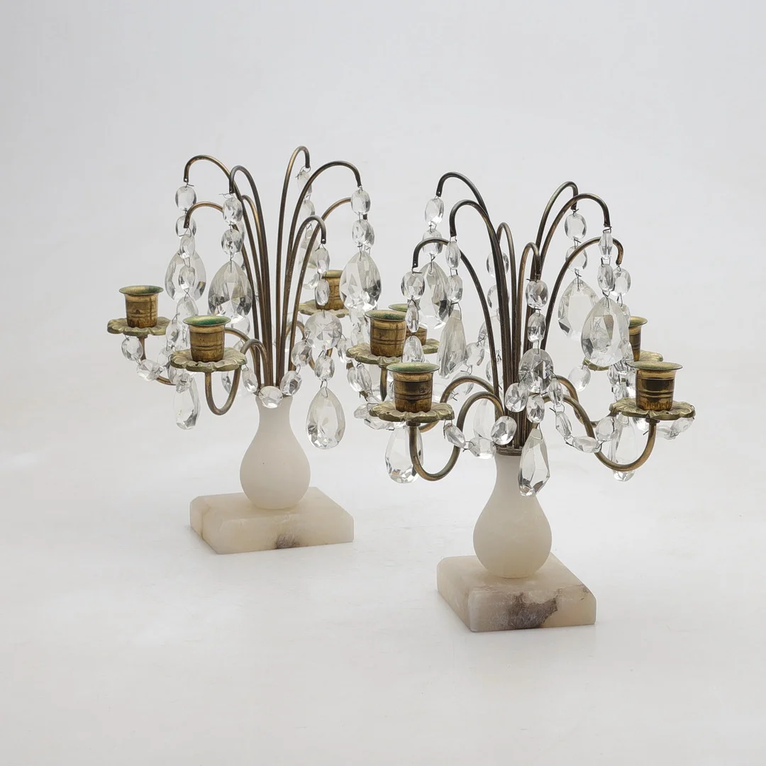 BORDSLYSTRAR, 2 st, 1900-tal. — Candlesticks — Gomér & Andersson Norrköping