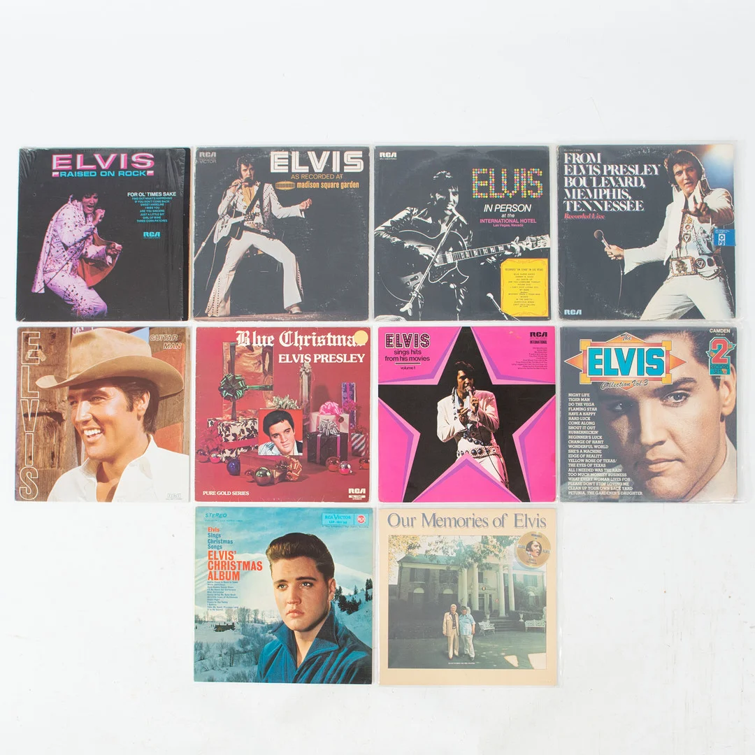ELVIS PRESLEY. Vinylskivor, 10 stycken. — Audio, Vinyl & Hi-Fi — Laholms Auktionskammare
