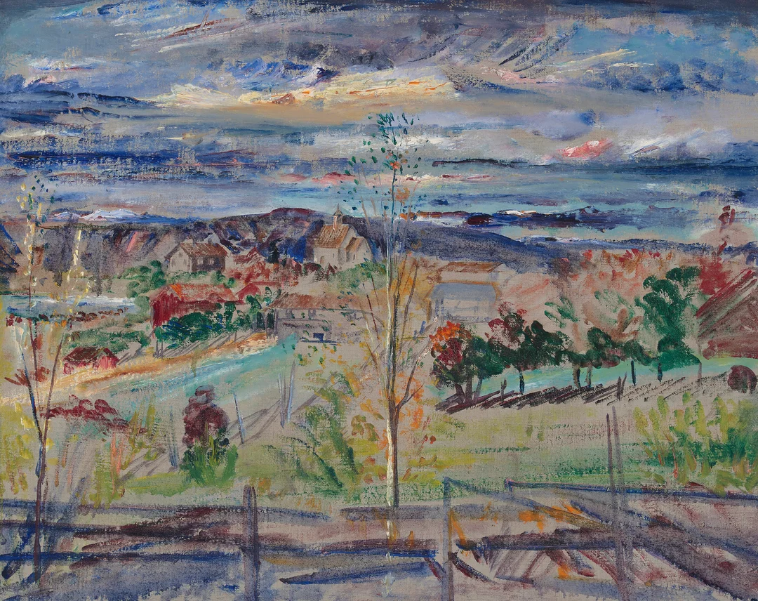 Clüver, Bernt — Bygdelandskap, 1935 — Kunst/Maleri — Blomqvist
