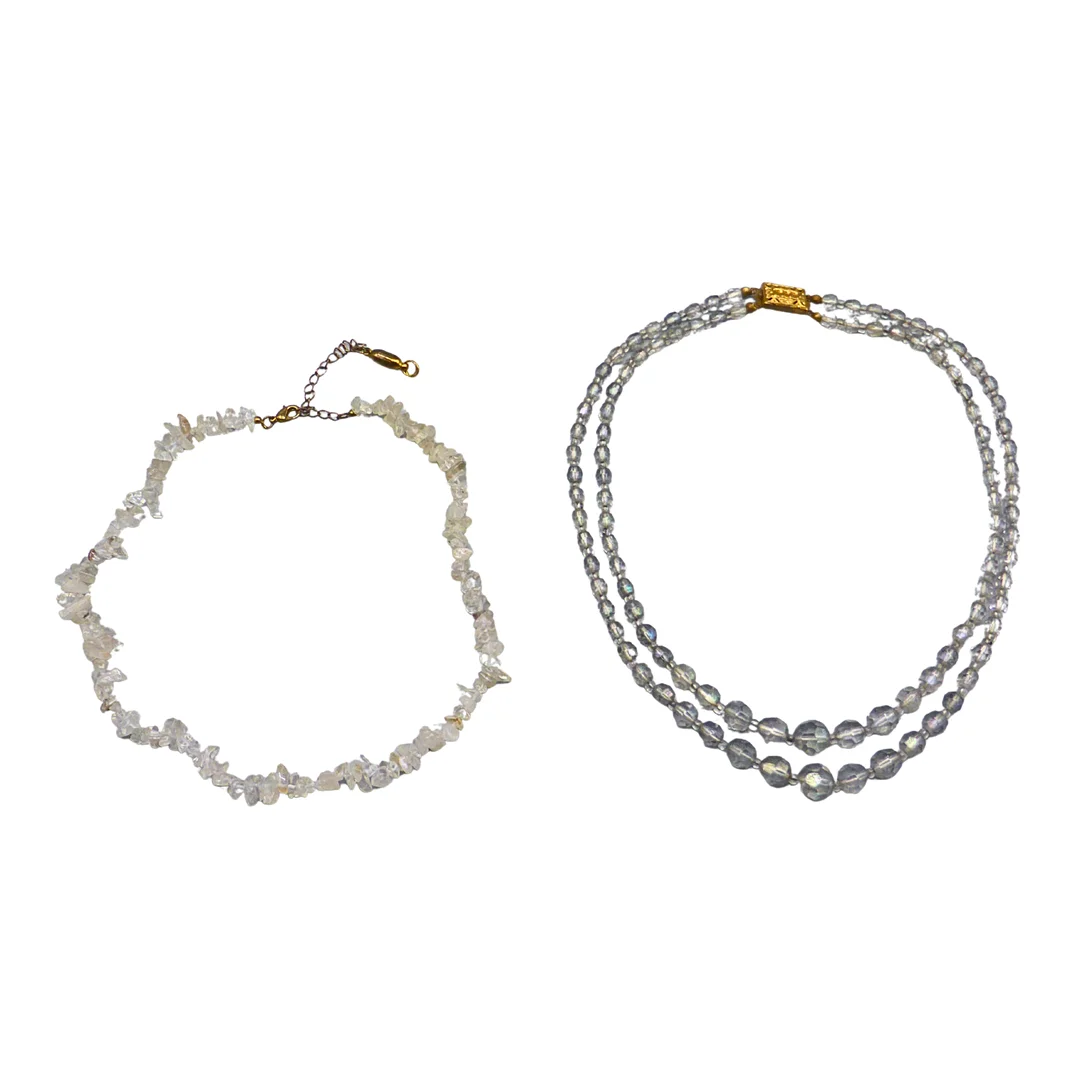 ZWEITEILIGES HALSKETTEN-SET. — Necklace — Auktionshaus Stuber's Hammerschlag