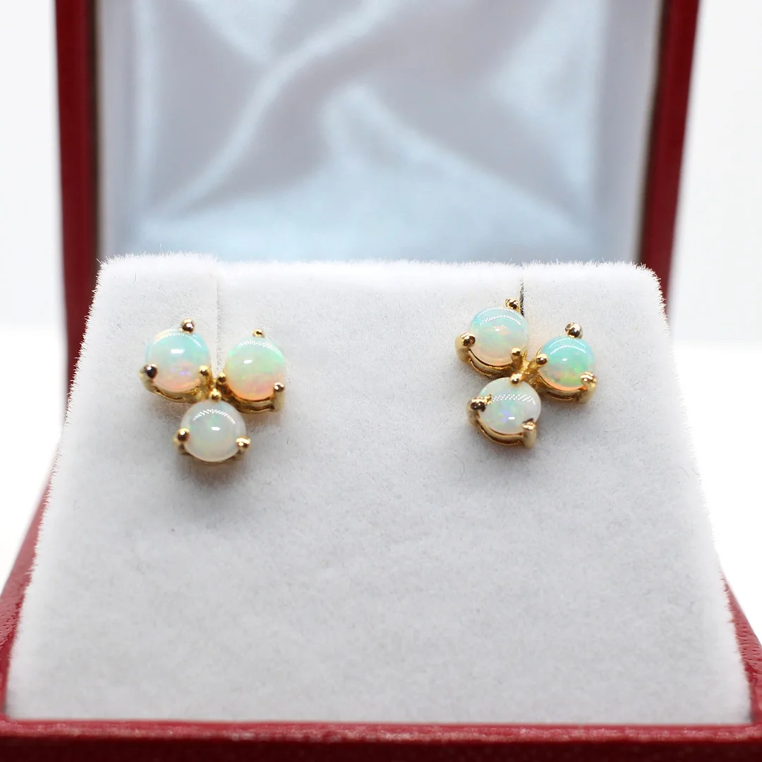OPAL CLUSTER STUDS. — Earrings — Rumsey’s Auctioneers