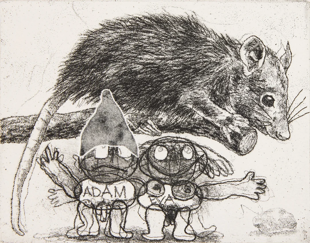 PG THELANDER. "Man - Kvinna - Mus" (Variant). — Engravings & Prints — Stockholms Auktionsverk Fine Art