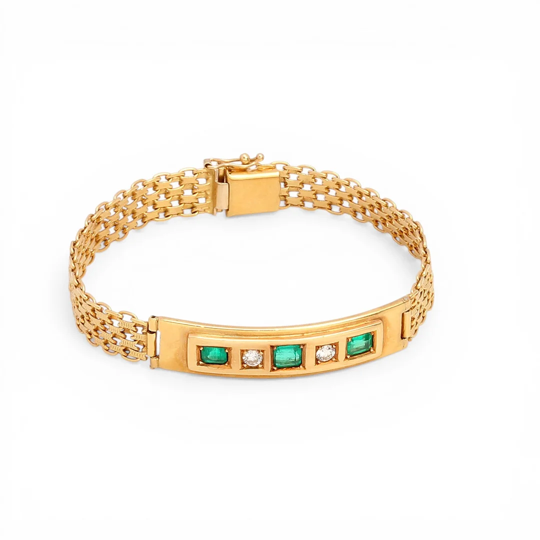 Italian emeralds and diamonds bracelet. — Bracelets — Balclis
