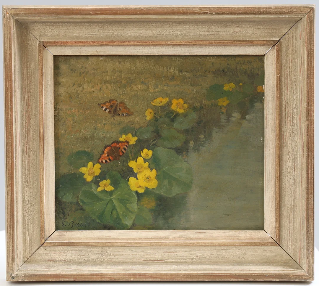 GUSTAF BÖKLIN. olja på pannå, signerad. — Paintings — Gomér & Andersson Nyköping