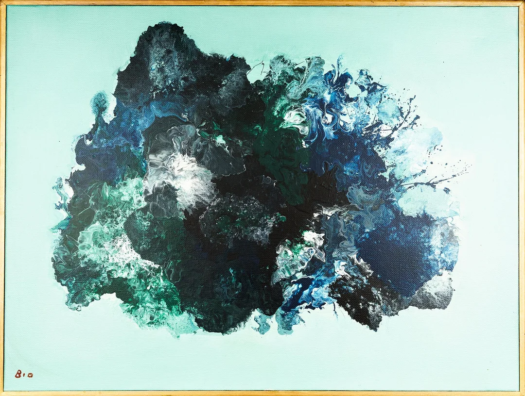 BIA PETERSON. Lack på duk, Abstrakt, Signerad. — Paintings — Norrlands Auktionsverk