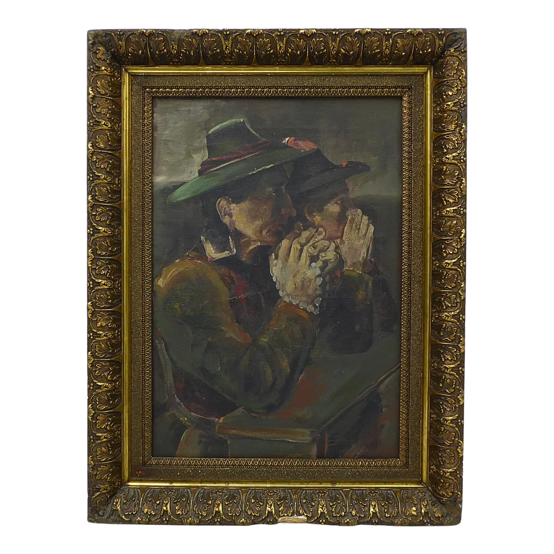 BETENDE MÄNNER IN TRACHT, ÖLGEMÄLDE. — Paintings — Auktionshaus Stuber's Hammerschlag