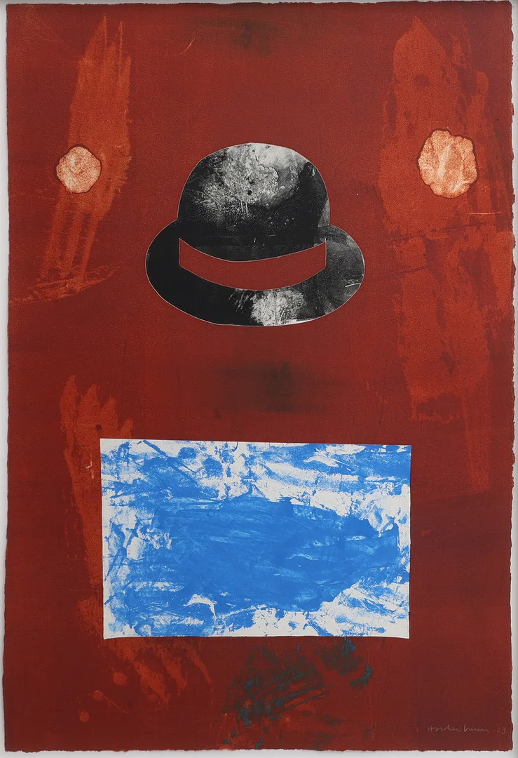 LENNART ASCHENBRENNER. BLANDTEKNIK PÅ PAPPER, "KUBB", SIGNERAD OCH DATERAD 2003. — Engravings & Prints — Crafoord Auktioner Lund