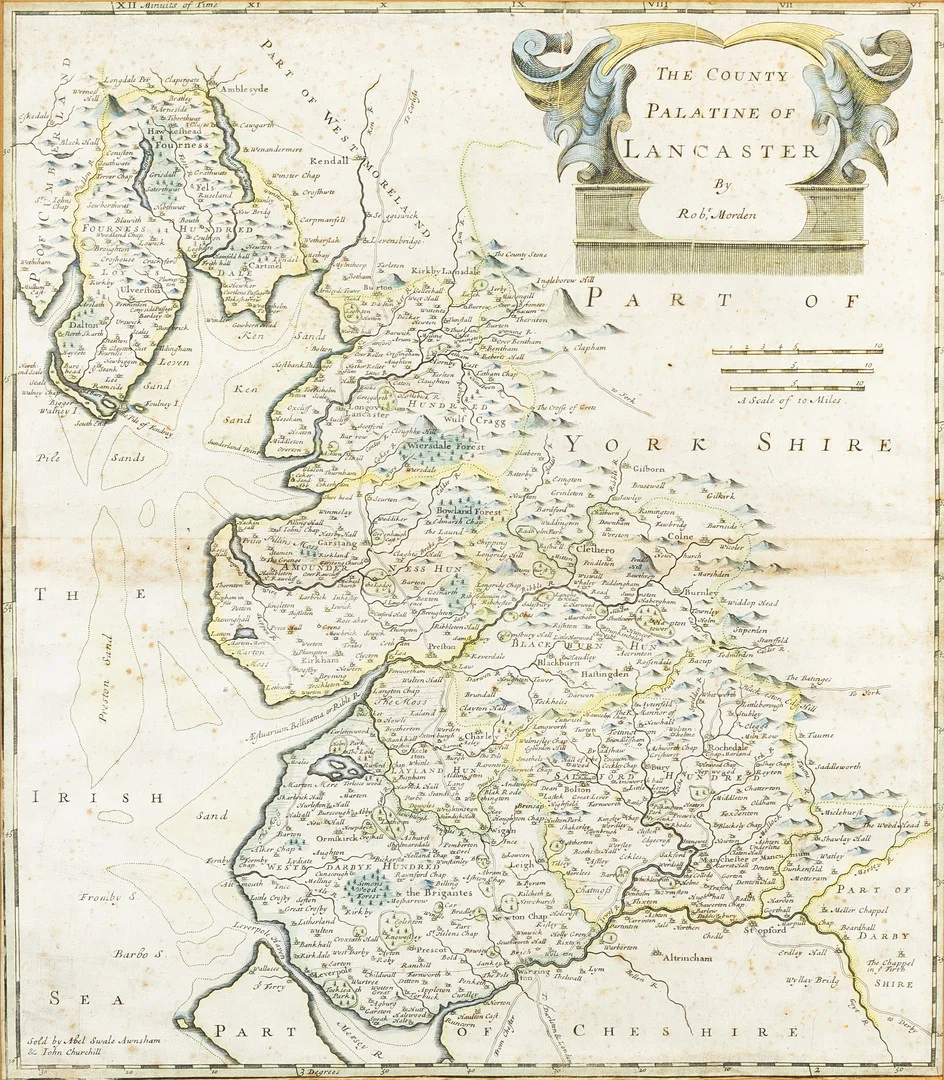 ROBERT MORDEN (1850-1703). ROBERT MORDEN (BRITISH, 1650-1703), THE COUNTY PALATINE OF LANCASTER. — Maps — Griffin’s Auctioneers