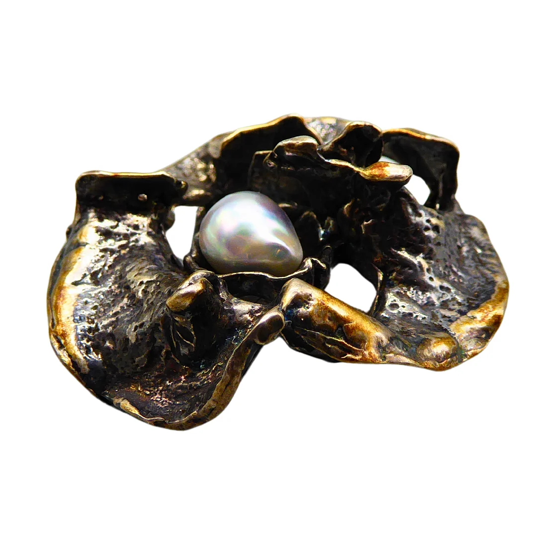 BROSCHE - ANHÄNGER AUS 925ER SILBER MIT EINER PERLE BESETZT. — Brooches & Pendants — Auktionshaus Stuber's Hammerschlag