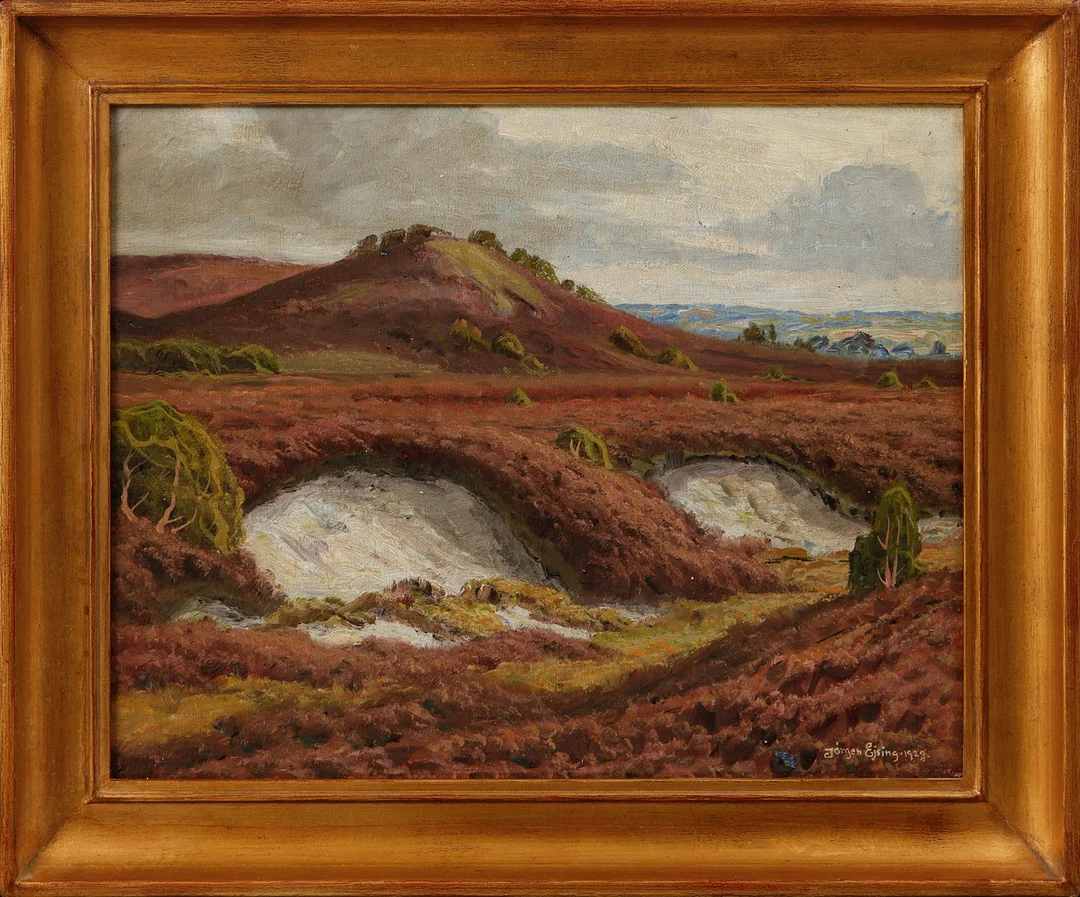 JÖRGEN EJSING. Landskap, olja på pannå, signerad och daterad 1928. — Paintings — Göteborgs Auktionsverk