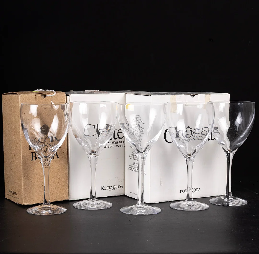 BERTIL VALLIEN. Vinglas, 5st, "Chateau", Kosta. — Tableware — Handelslagret Auktionsservice