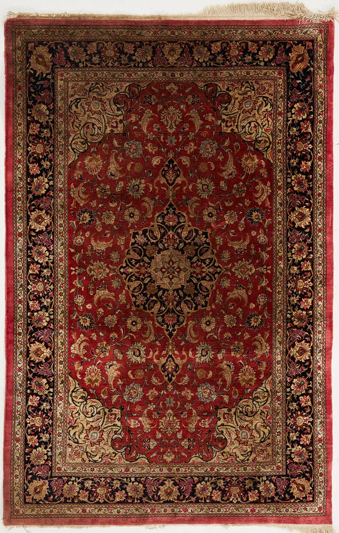 ORIENTMATTA. Ghom, silke, ca 146x98 cm. — Persian Carpets & Textiles — Stockholms Auktionsverk Sickla