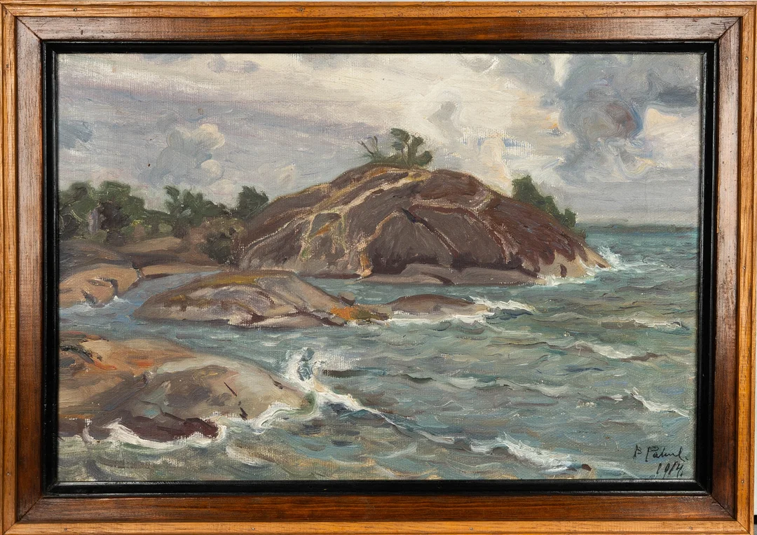 BIRGER PALME. Olja på duk, Landskap, Signerad och dater 1914. — Paintings — Norrlands Auktionsverk