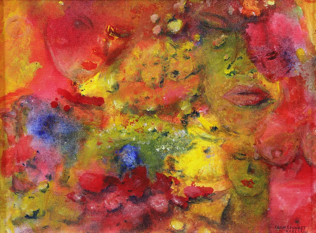 EGON LENNART KARLSSON. "Sommarlandet". Olja på duk, signerad och daterad a tergo 07. — Paintings — Växjö Auktionskammare