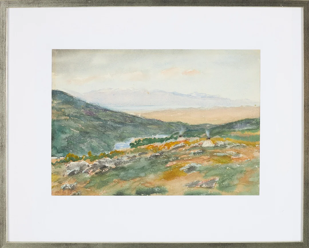 KARL TIRÉN. Fjällandskap, akvarell, monogramsignerad, daterad 1920. — Paintings — Stockholms Auktionsverk Sickla