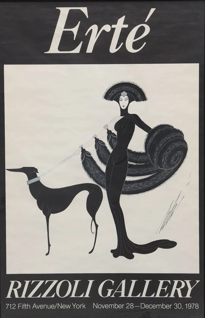 UTSTÄLLNINGSAFFISCH, "Erté", Rizzoli Gallery, New York, 1978. — Other — Auktionsmagasinet Vänersborg
