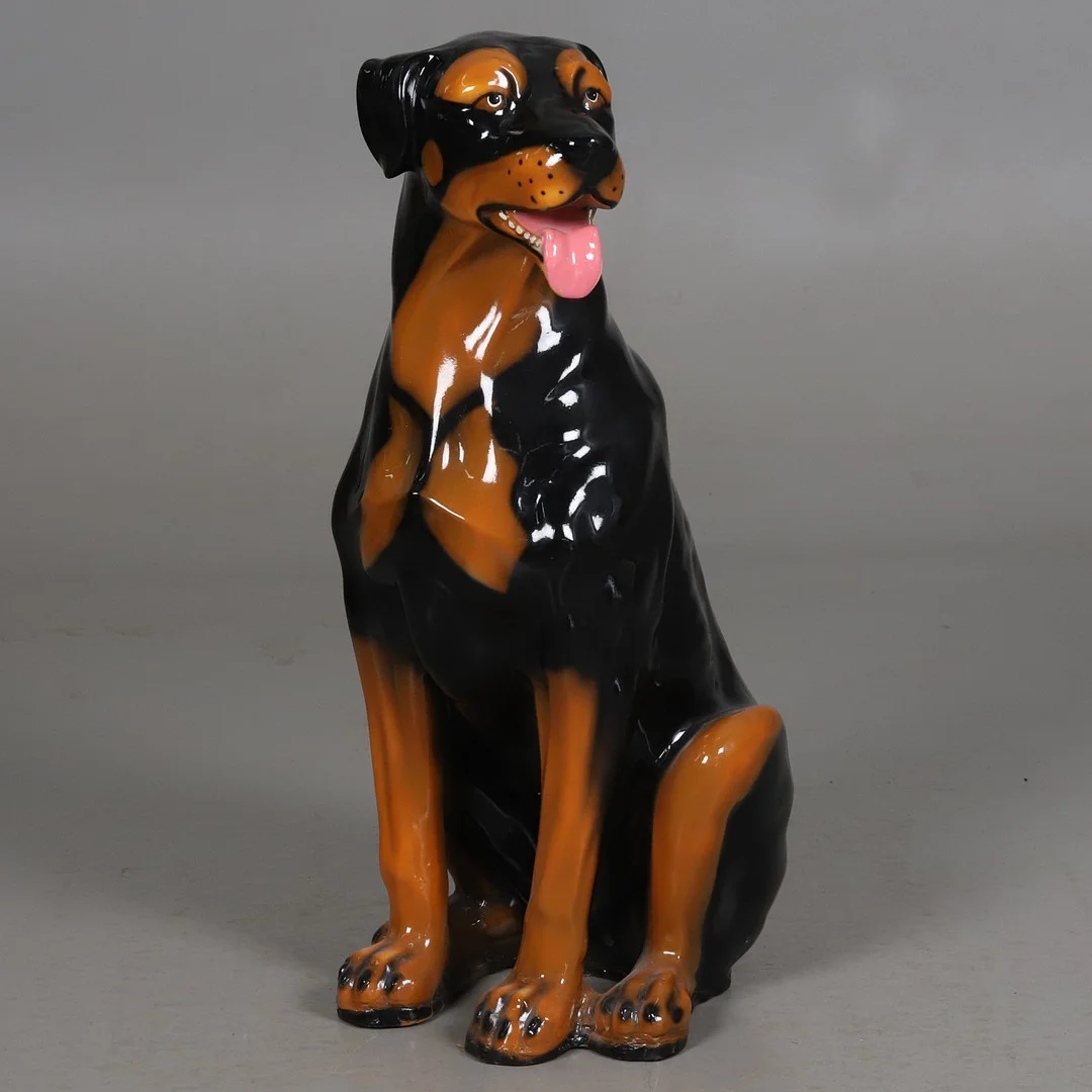 GOLVFIGURIN, "Rottweiler", konstmassa, 80/90-tal. — European — Örebro Stadsauktioner