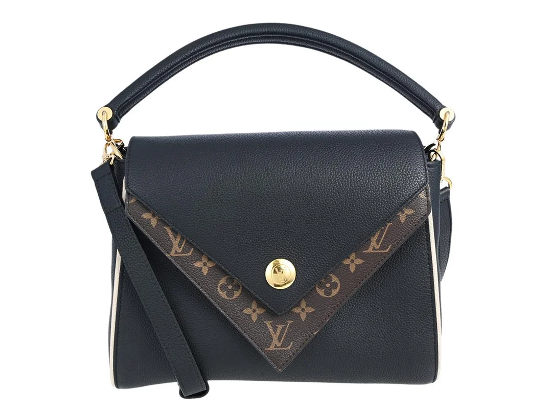 LOUIS VUITTON, VÄSKA, Double V Tote Bag, Monogram Canvas, svart läder, guldfärgade beslag, 28x20x14 cm, märkt TR1118, år 2018, kvittokopia från 2018, dustbag, originalkartong. Very Good Condition. — Accessoarer/Väskor — Kaplans