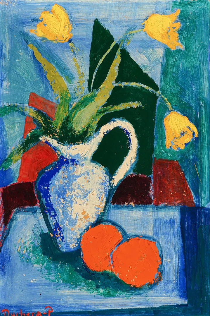 EMIL DYRBERG-PETERSEN (1908-73). Stilleben, olie på plade, signeret. — Paintings — Palsgaard Kunstauktioner