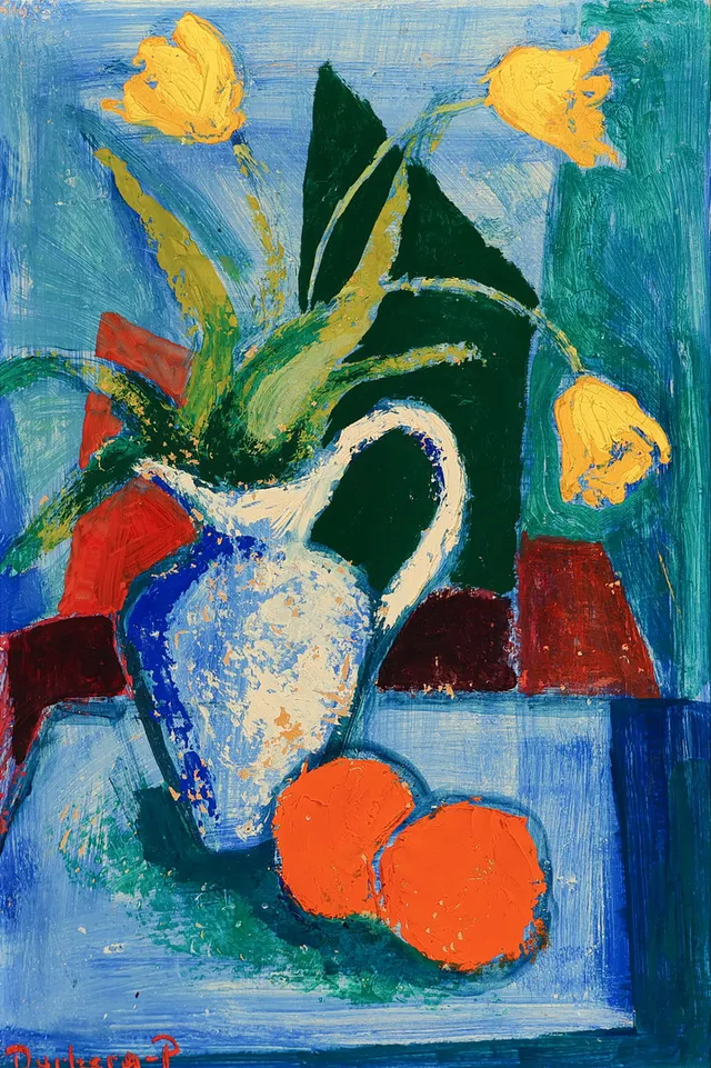EMIL DYRBERG-PETERSEN (1908-73). Stilleben, olie på plade, signeret.