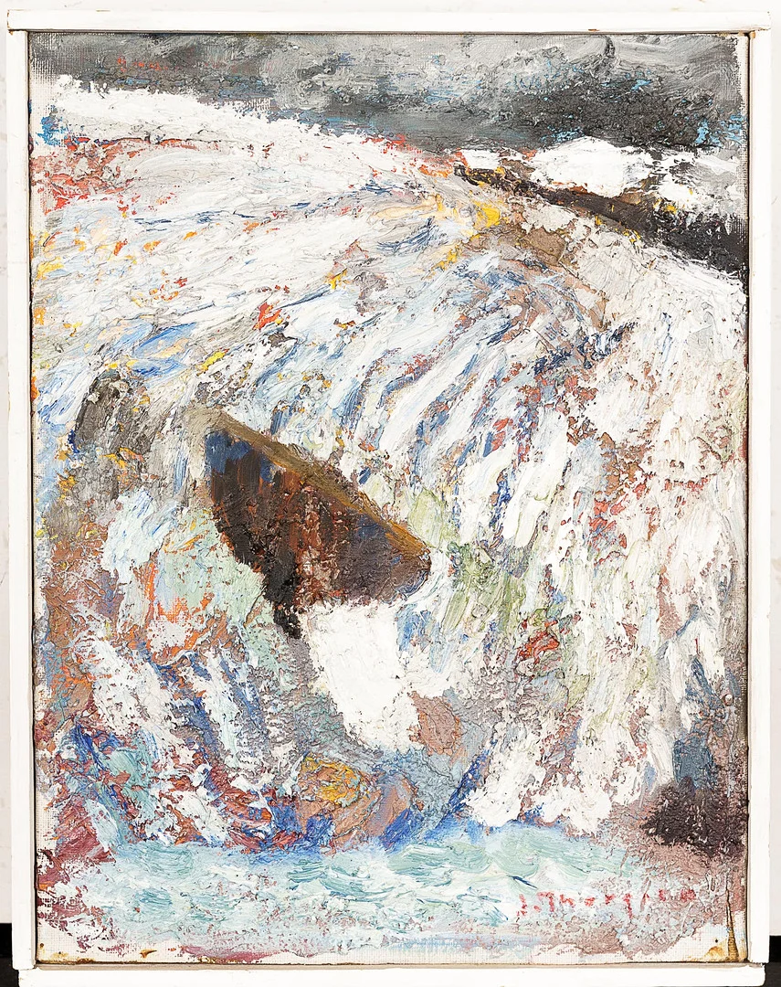 JOHN THORGREN. Olja på duk, "Forsen", Signerad. — Paintings — Norrlands Auktionsverk