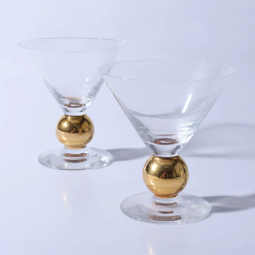MARTINIGLAS, 1 par, Nobel, Gunnar Cyrén, Orrefors. — Tableware — Gomér & Andersson Linköping