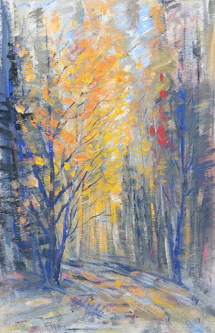 ROLF FLORIN. Olja på pannå, höstlandskap, signerad. — Paintings — Gomér & Andersson Jönköping