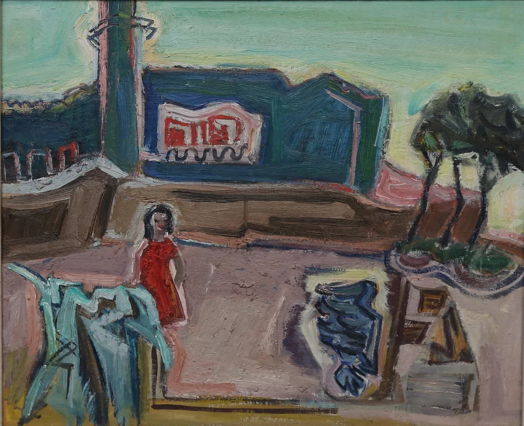 OKÄND KONSTNÄR. Olja på duk, möjligen signerad. — Paintings — Gomér & Andersson Linköping