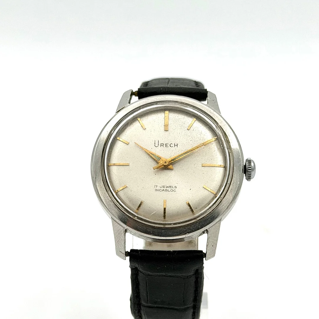 URECH, armbandsur, 1960-tal, manuell, stål. — Wristwatches — Skandia Auktion