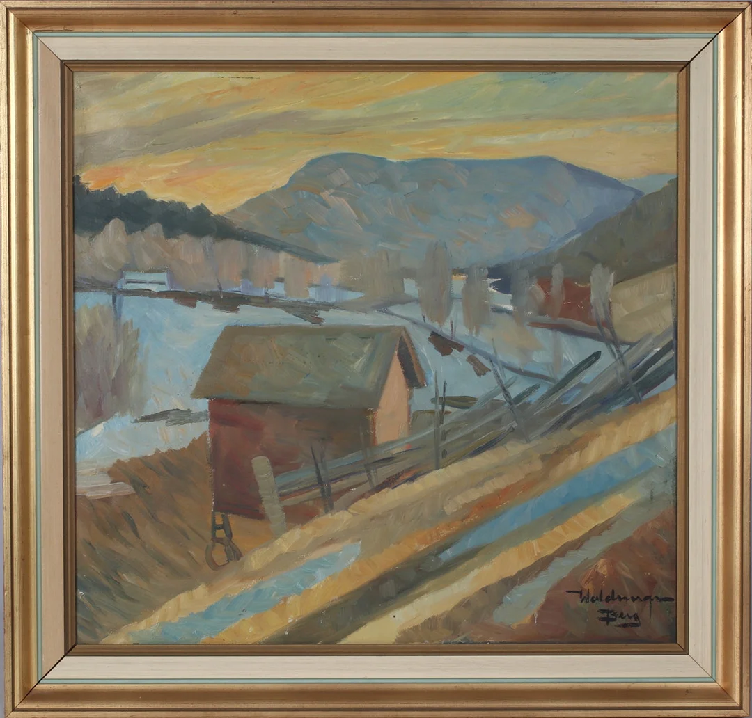 WALDEMAR BERG. Landskapsmotiv, olja på duk, signerad. — Paintings — Stadsauktion Sundsvall